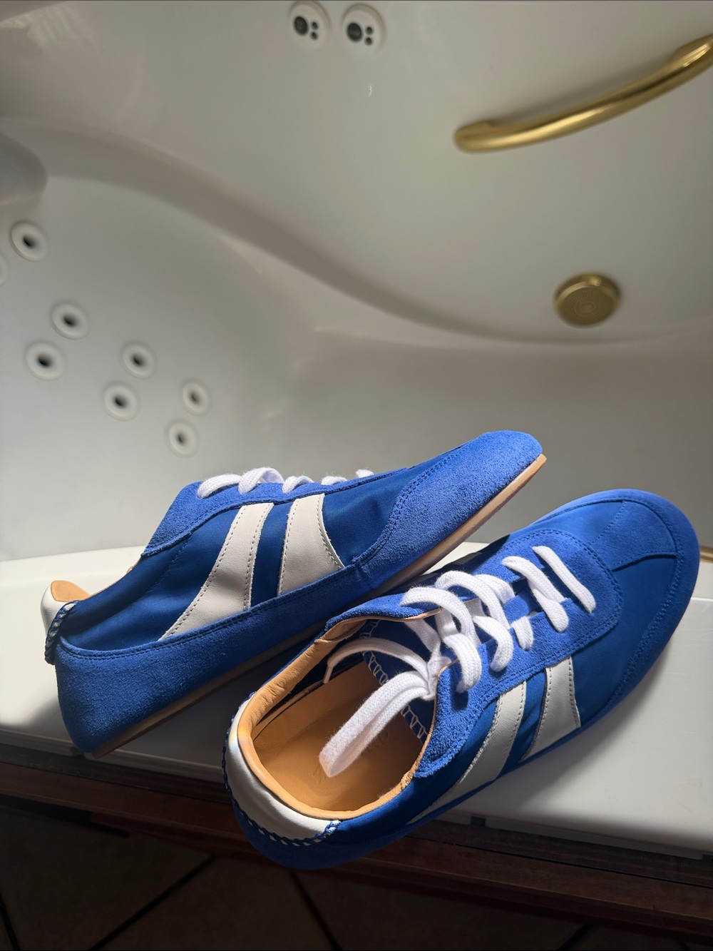 Women’s Madewell Blue Retro Trainer with White Stripes